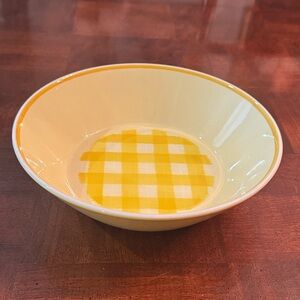 Vintage Mikasa Checkmates Yellow Butternut Ceramic Round Serving Veggie Bowl